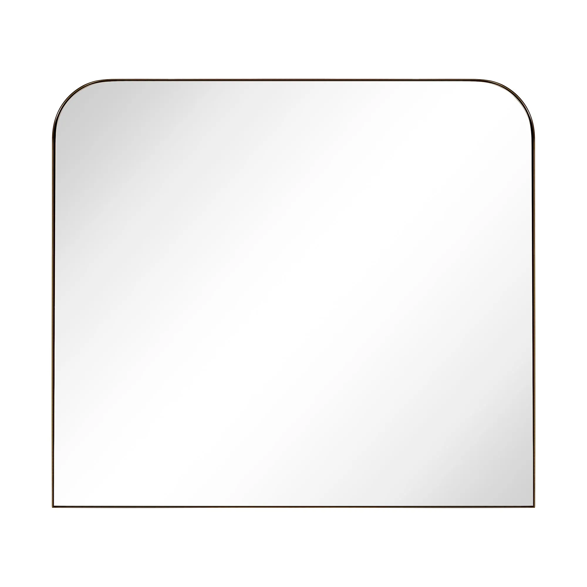 Arch Rounded Corner Mantel Framed Wall Mounted Bathroom Mirror