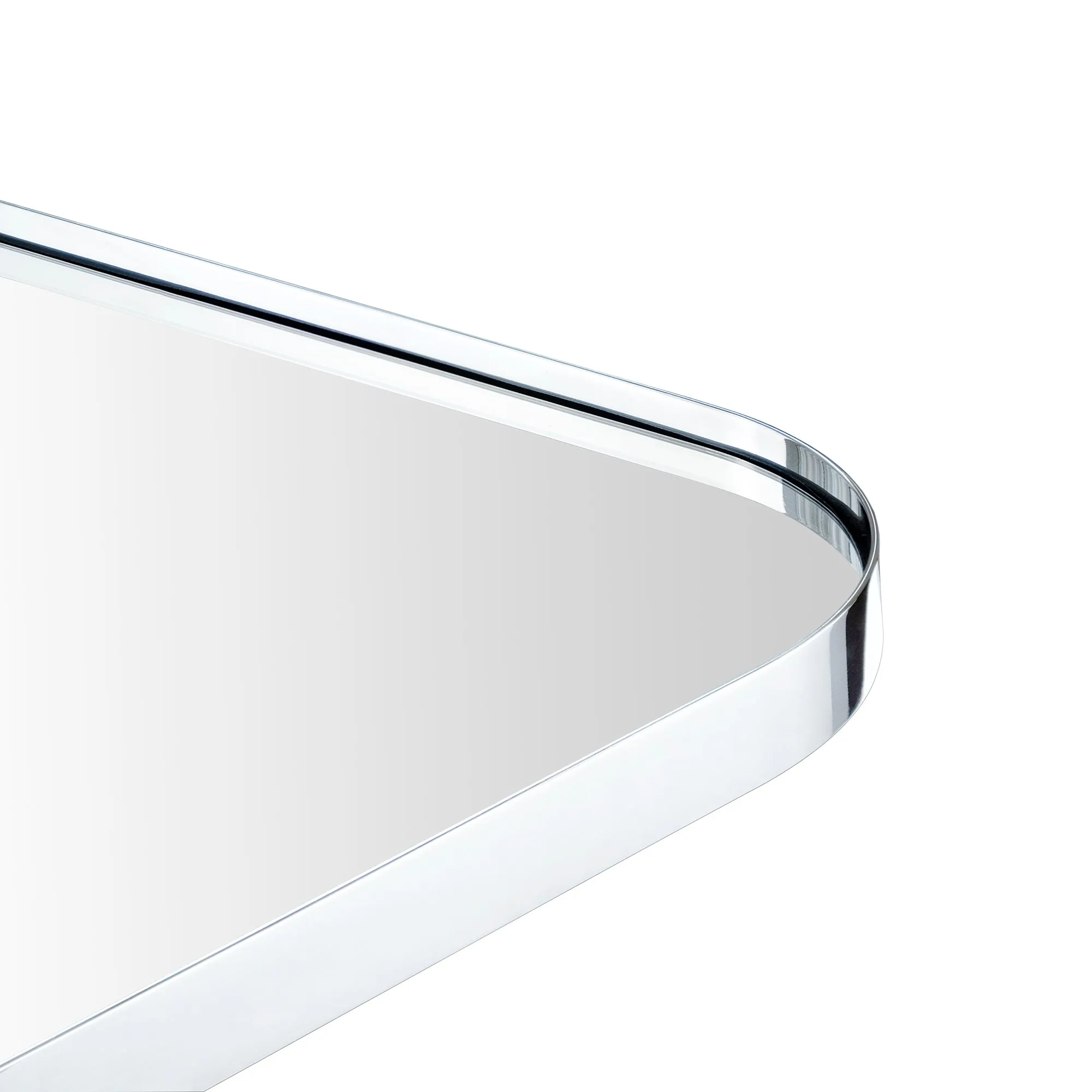 Arch Rounded Corner Mantel Framed Wall Mounted Bathroom Mirror