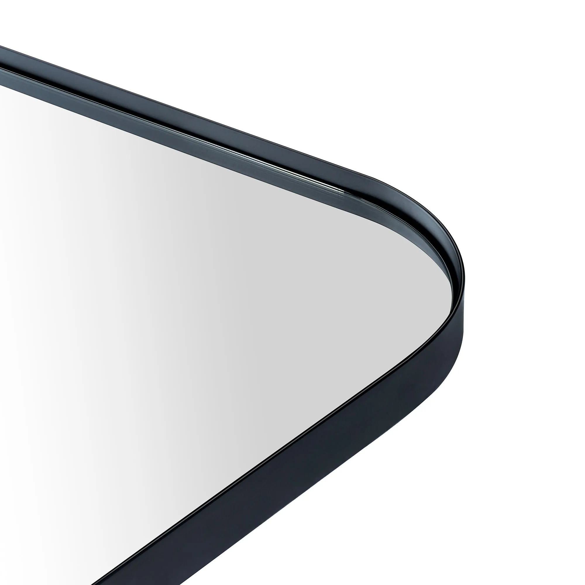 Arch Rounded Corner Mantel Framed Wall Mounted Bathroom Mirror