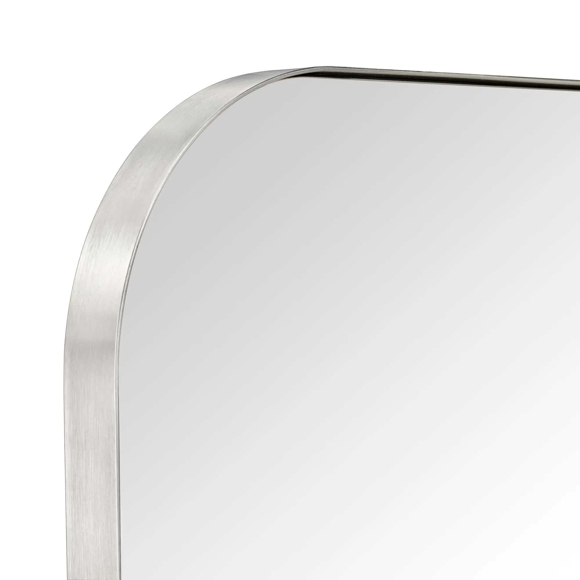 Arch Rounded Corner Mantel Framed Wall Mounted Bathroom Mirror