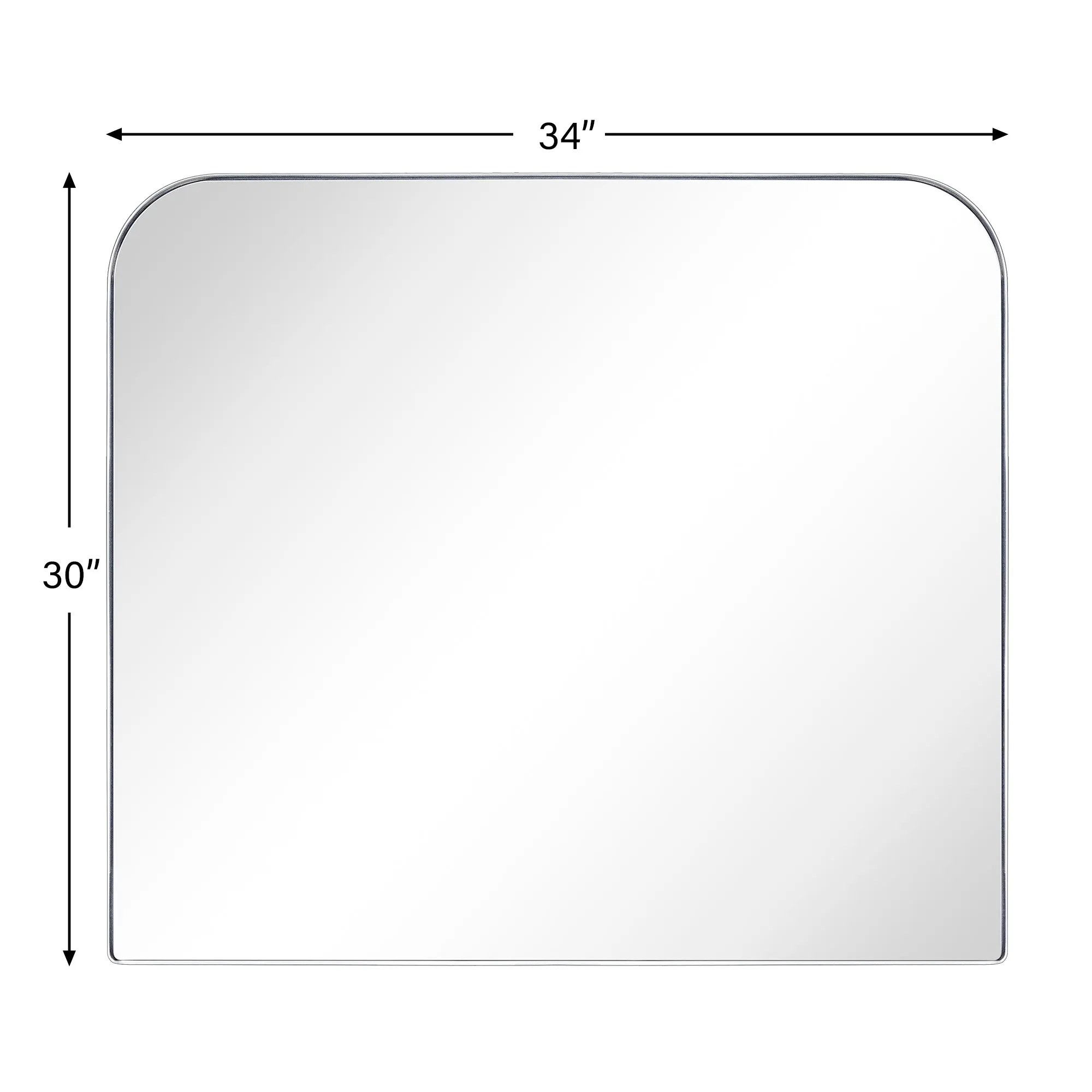 Arch Rounded Corner Mantel Framed Wall Mounted Bathroom Mirror