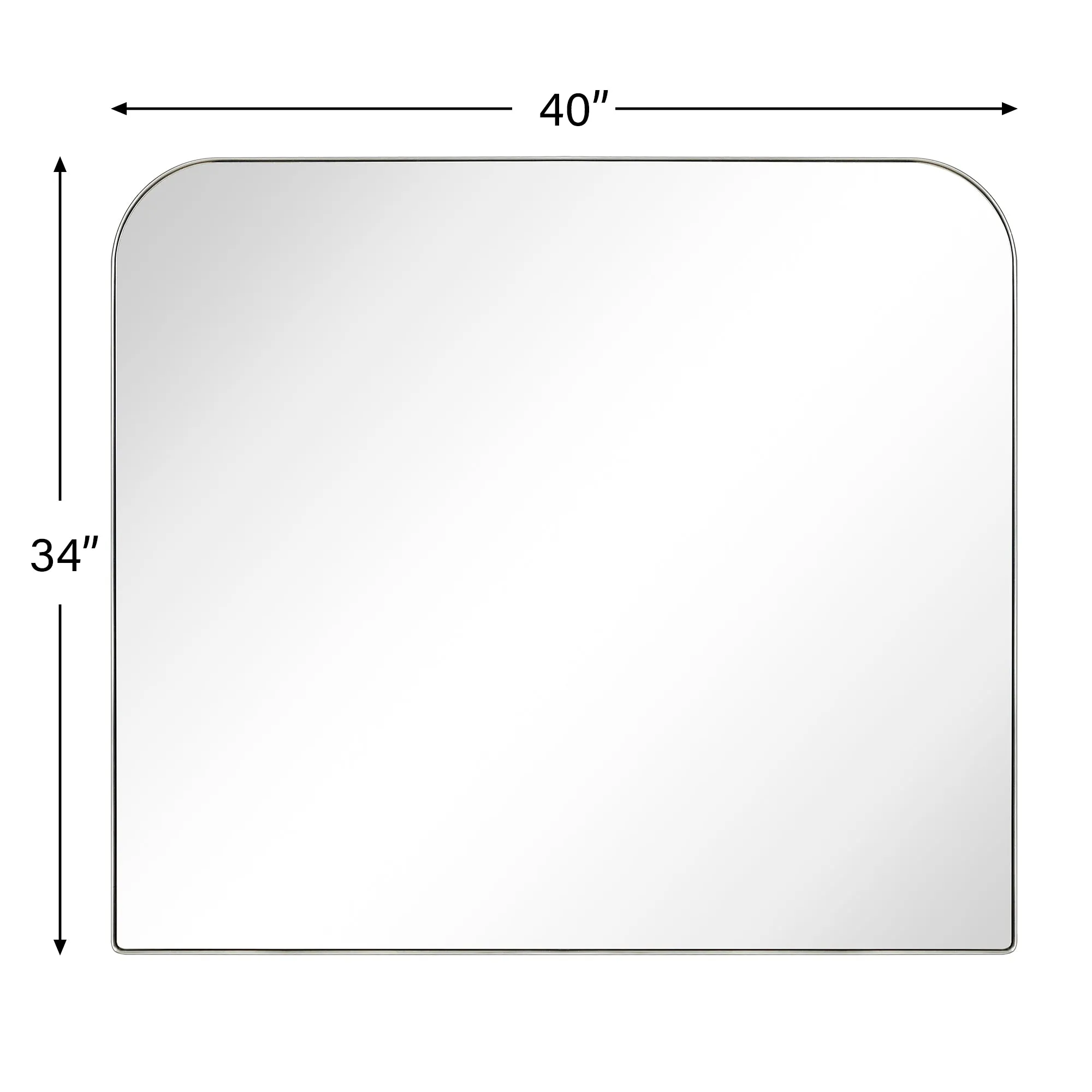 Arch Rounded Corner Mantel Framed Wall Mounted Bathroom Mirror