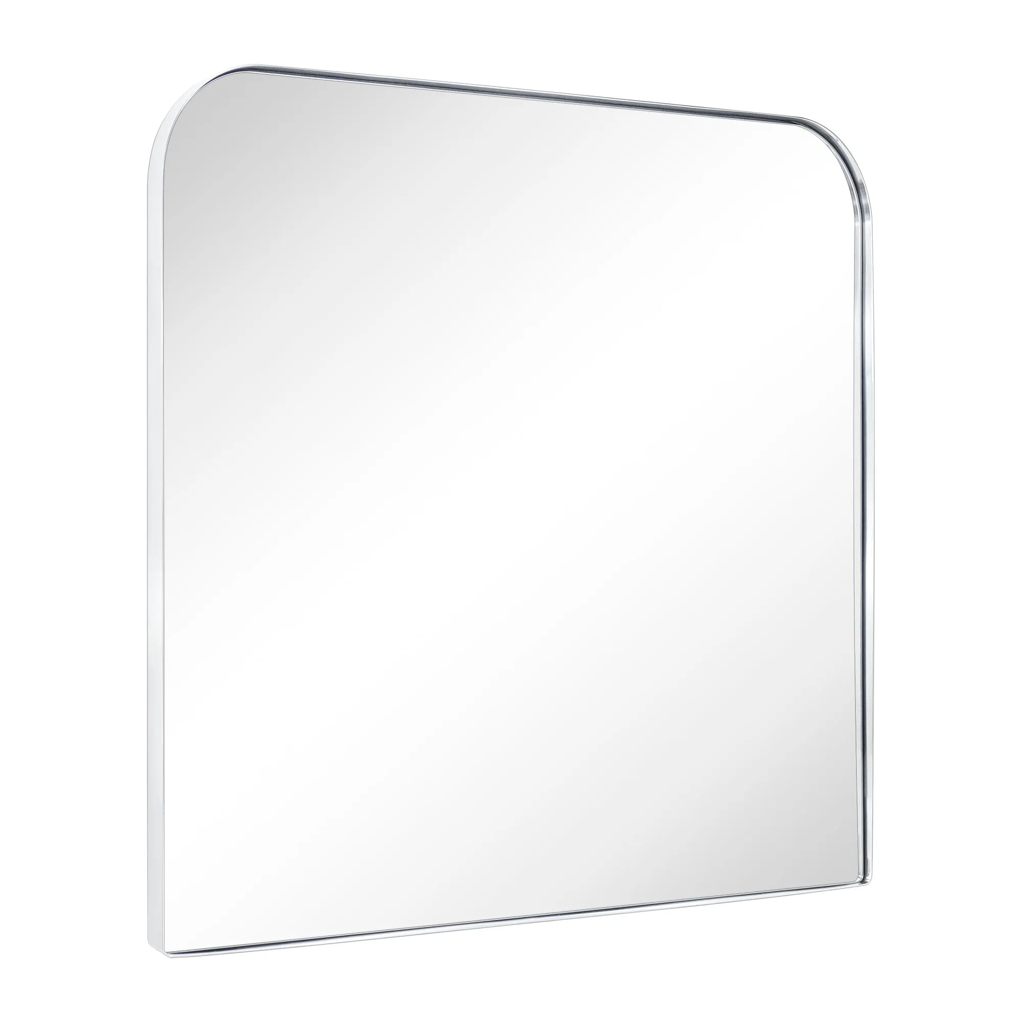 Arch Rounded Corner Mantel Framed Wall Mounted Bathroom Mirror