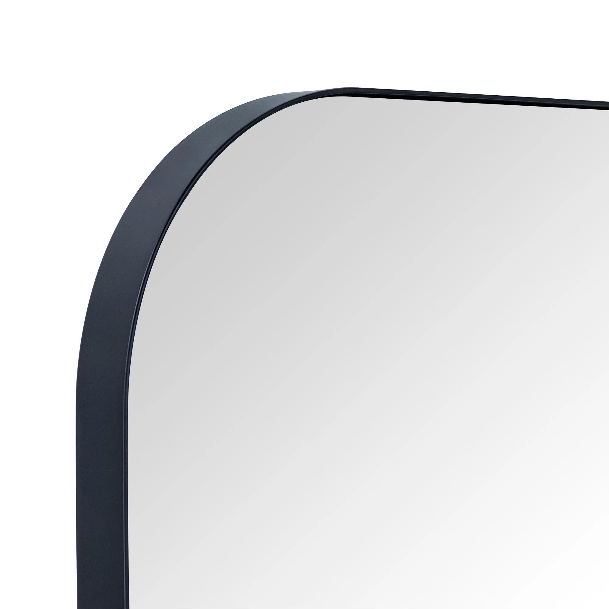 Arch Rounded Corner Mantel Framed Wall Mounted Bathroom Mirror