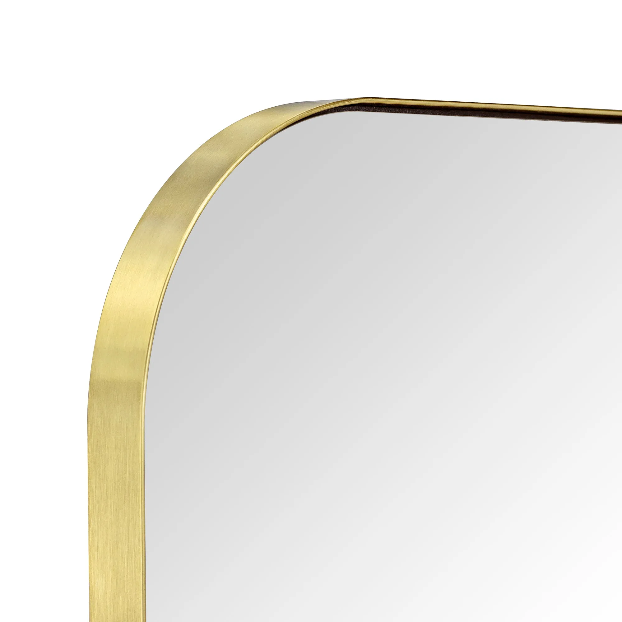 Arch Rounded Corner Mantel Framed Wall Mounted Bathroom Mirror