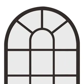 Arched Window Wall Mirror Windowpane Arch Mirror for Vanity Bedroom Bathroom Black