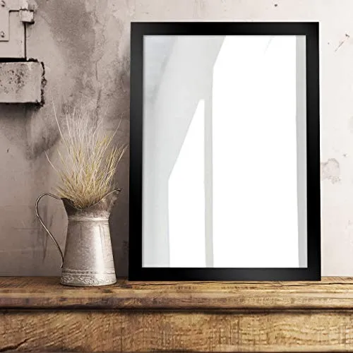Art Street Decorative Wall Mirror for Bathroom/Vanity .Black Basics Synthetic Wood (Black, 15 X 21 Inches) (Framed, Rectangular)