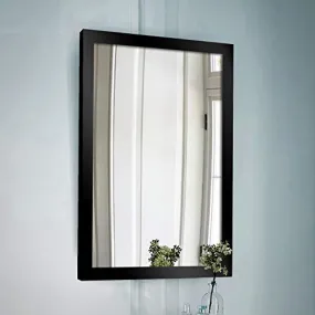 Art Street Decorative Wall Mirror for Bathroom/Vanity .Black Basics Synthetic Wood (Black, 15 X 21 Inches) (Framed, Rectangular)