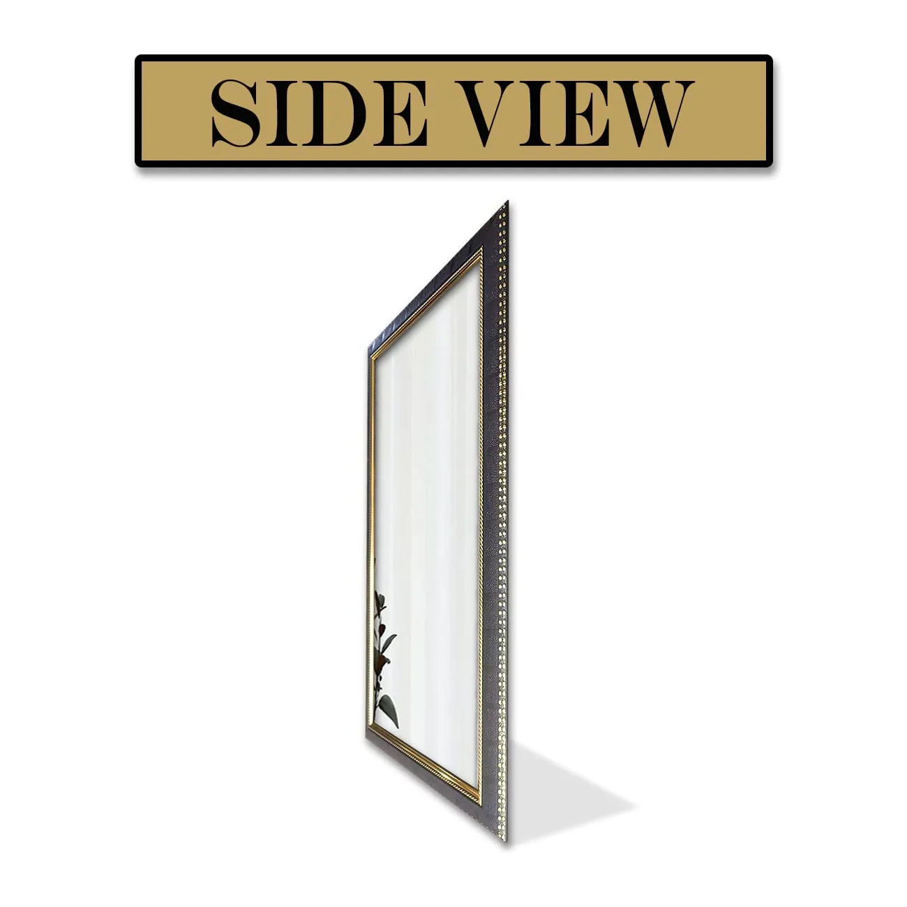 Art Street Textured Design Decorative Wall Mirror, Wall Mount Rectangular Makeup Mirror, Decorative Looking Glass with Frame for Home, Bathroom & Living Room (19.4x13.4 Inches, Golden Brown)