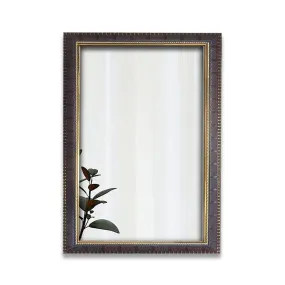 Art Street Textured Design Decorative Wall Mirror, Wall Mount Rectangular Makeup Mirror, Decorative Looking Glass with Frame for Home, Bathroom & Living Room (19.4x13.4 Inches, Golden Brown)
