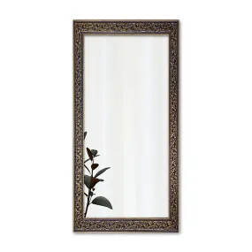 Art Street Vector Design Wall Mirror, Wall Mount Rectangular Makeup Mirror, Decorative Looking Glass with Frame for Home, Bathroom & Living Room (Size: Inner: 16x24 in, Outer: 19x27 Inch, Black Gold)