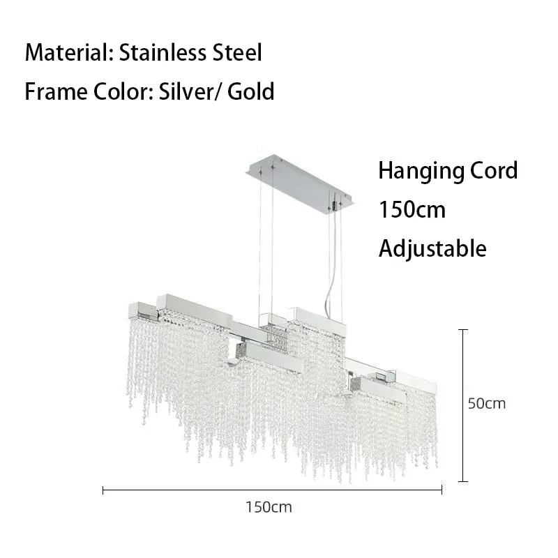 Artistic Luxury Tassel Crystal Ceiling Chandeliers - Silver/Gold