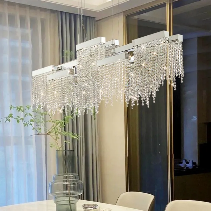 Artistic Luxury Tassel Crystal Ceiling Chandeliers - Silver/Gold