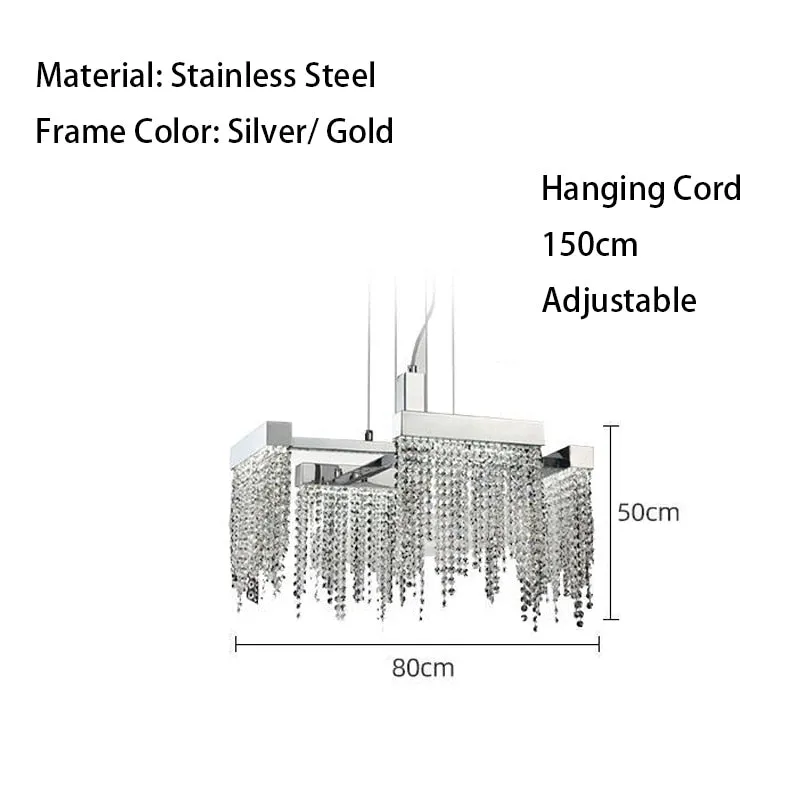Artistic Luxury Tassel Crystal Ceiling Chandeliers - Silver/Gold