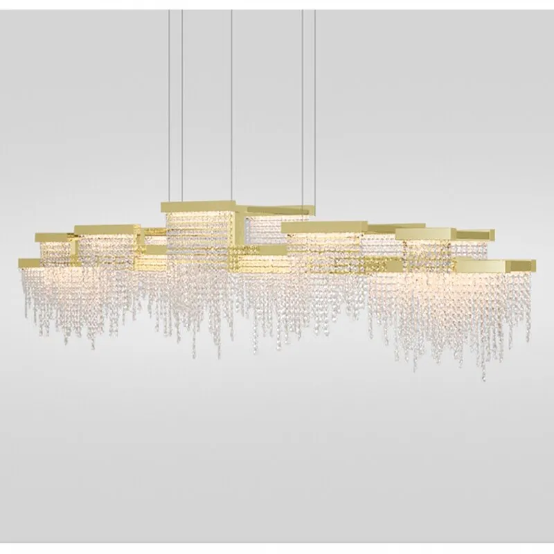 Artistic Luxury Tassel Crystal Ceiling Chandeliers - Silver/Gold