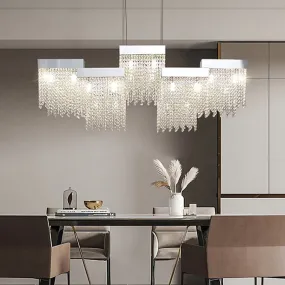 Artistic Luxury Tassel Crystal Ceiling Chandeliers - Silver/Gold