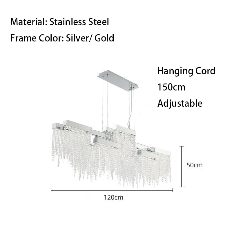 Artistic Luxury Tassel Crystal Ceiling Chandeliers - Silver/Gold