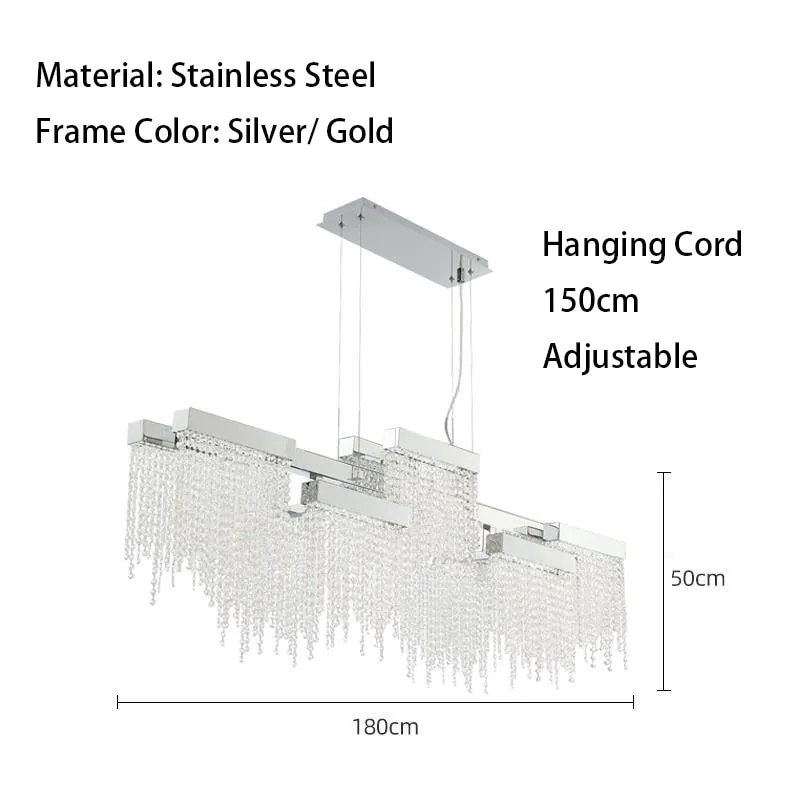 Artistic Luxury Tassel Crystal Ceiling Chandeliers - Silver/Gold