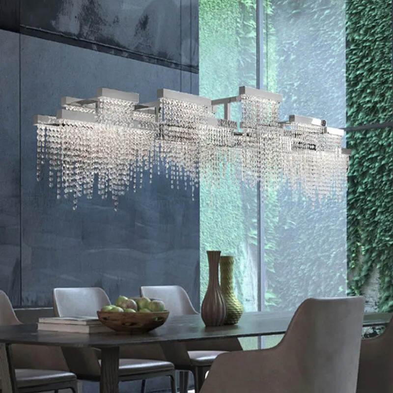 Artistic Luxury Tassel Crystal Ceiling Chandeliers - Silver/Gold