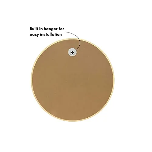 Artistiry Craftsmen 22 inch Gold Brass Metal Round Mirror for Bathroom, Wall Mounted/Decor, Vanity, Living Room, Bedroom, Framed Gold Circle Mirror