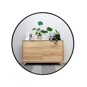 Artistiry Craftsmen Black Round Mirror, 20 inch Metal Frame Bathroom Mirror, Circle Wall Mounted Mirror for Living Room, Teen Bedroom, Rustic, Vanity, Minimalist.
