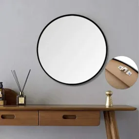 Artistiry Craftsmen Circle Wall Mirror 22 Inch Black Round Wall Mirror for Entryways, Washrooms, Living Rooms - Metal Black Round Mirror for Wall, Vanity Mirror Large Circle Wall Mirror (Black)