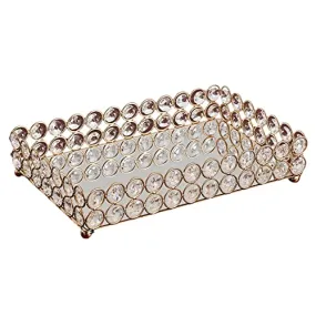 ATORSE® 3 Size - Mirrored Tray Home Decor Crystal Vanity Makeup Perfume Jewelry Tray 25X15X5Cm