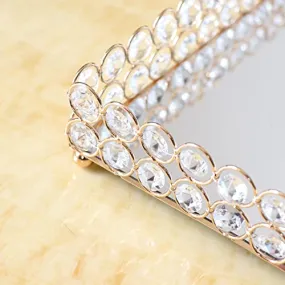ATORSE® 3 Size - Mirrored Tray Home Decor Crystal Vanity Makeup Perfume Jewelry Tray 35X20X5Cm