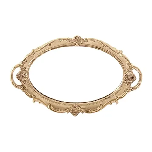 ATORSE® Retro Makeup Mirrored Vanity Tray Jewelry Tray Perfume Decor Tray Storage