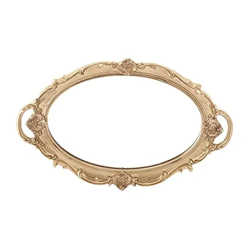 ATORSE® Retro Makeup Mirrored Vanity Tray Jewelry Tray Perfume Decor Tray Storage