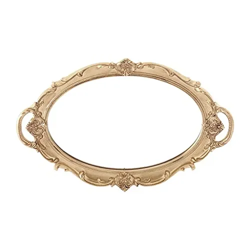 ATORSE® Retro Makeup Mirrored Vanity Tray Jewelry Tray Perfume Decor Tray Storage