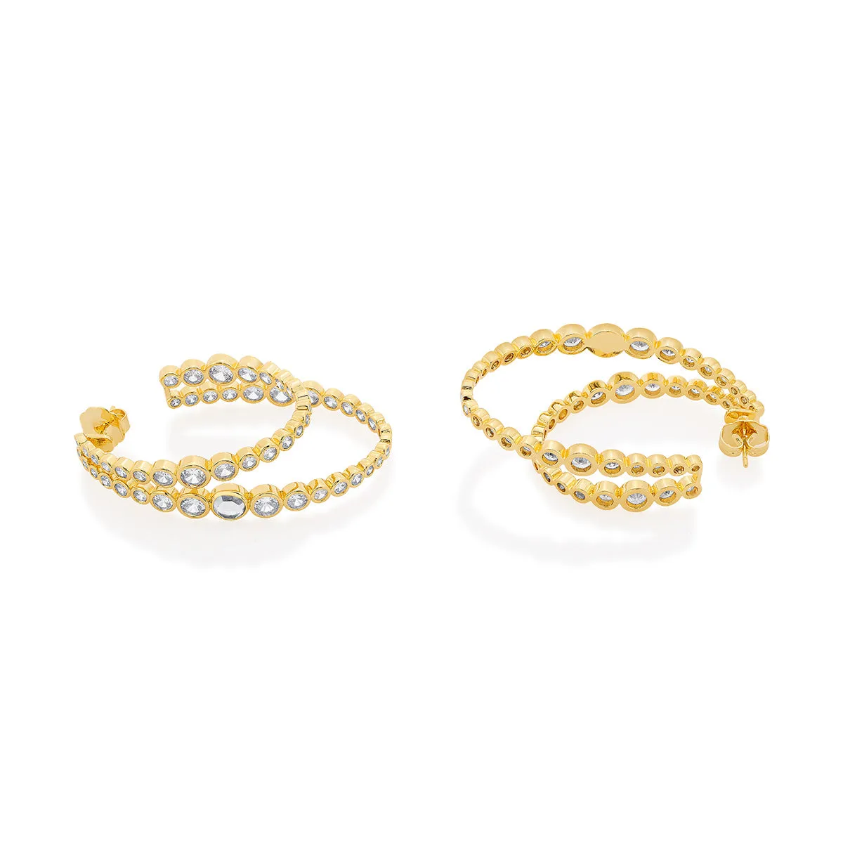 Aura Gold Double Hoop Earrings