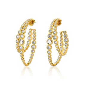 Aura Gold Double Hoop Earrings