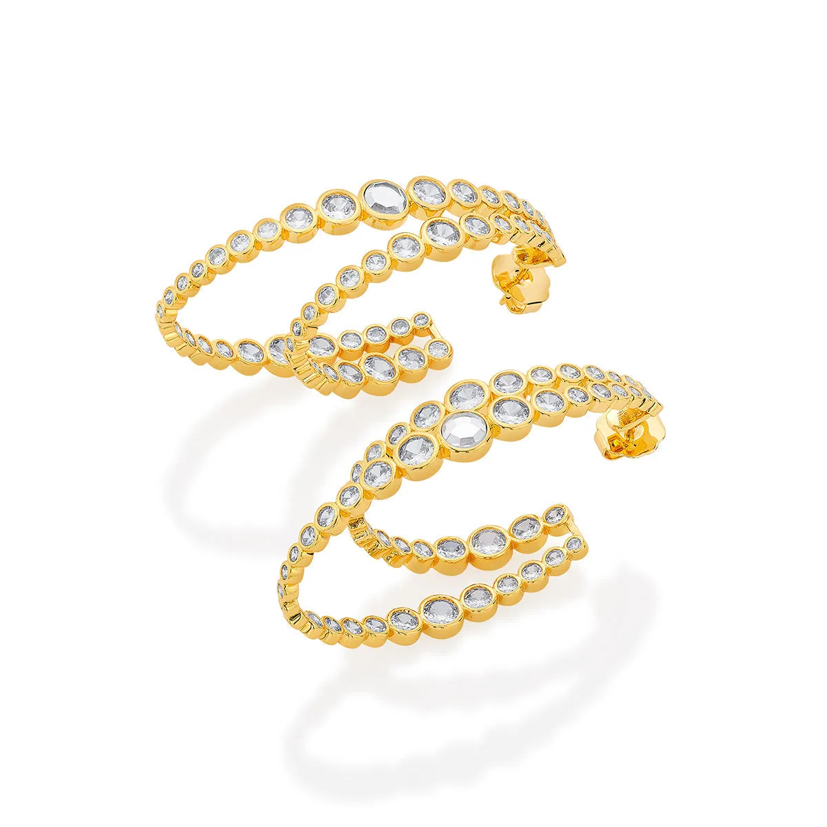Aura Gold Double Hoop Earrings