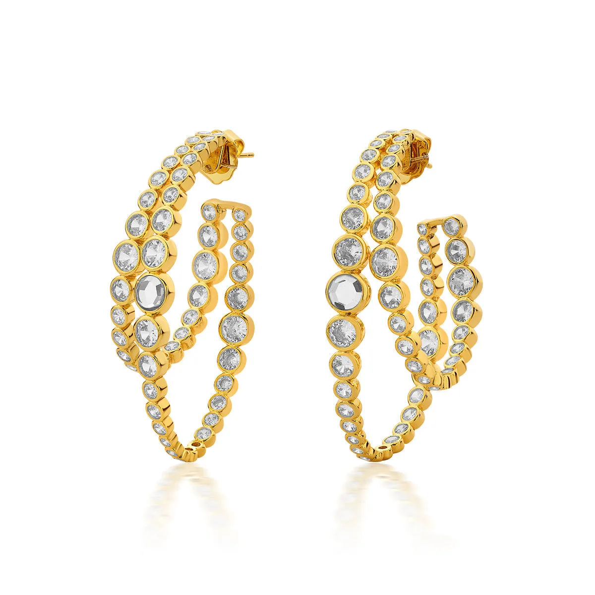 Aura Gold Double Hoop Earrings