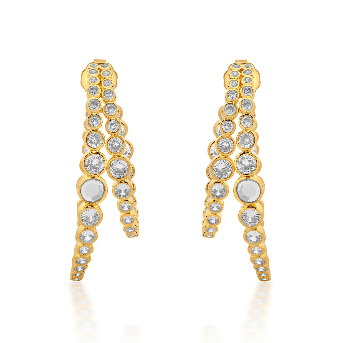 Aura Gold Double Hoop Earrings