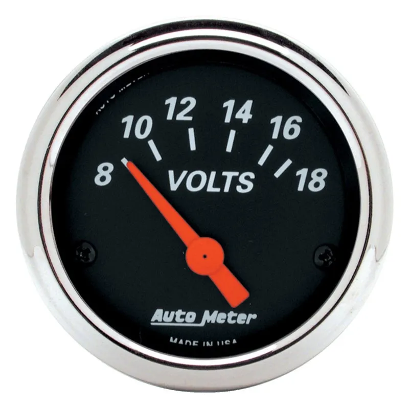 Auto Meter Designer Black Voltmeter Gauge - 2-1/16"
