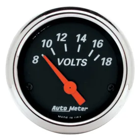 Auto Meter Designer Black Voltmeter Gauge - 2-1/16"