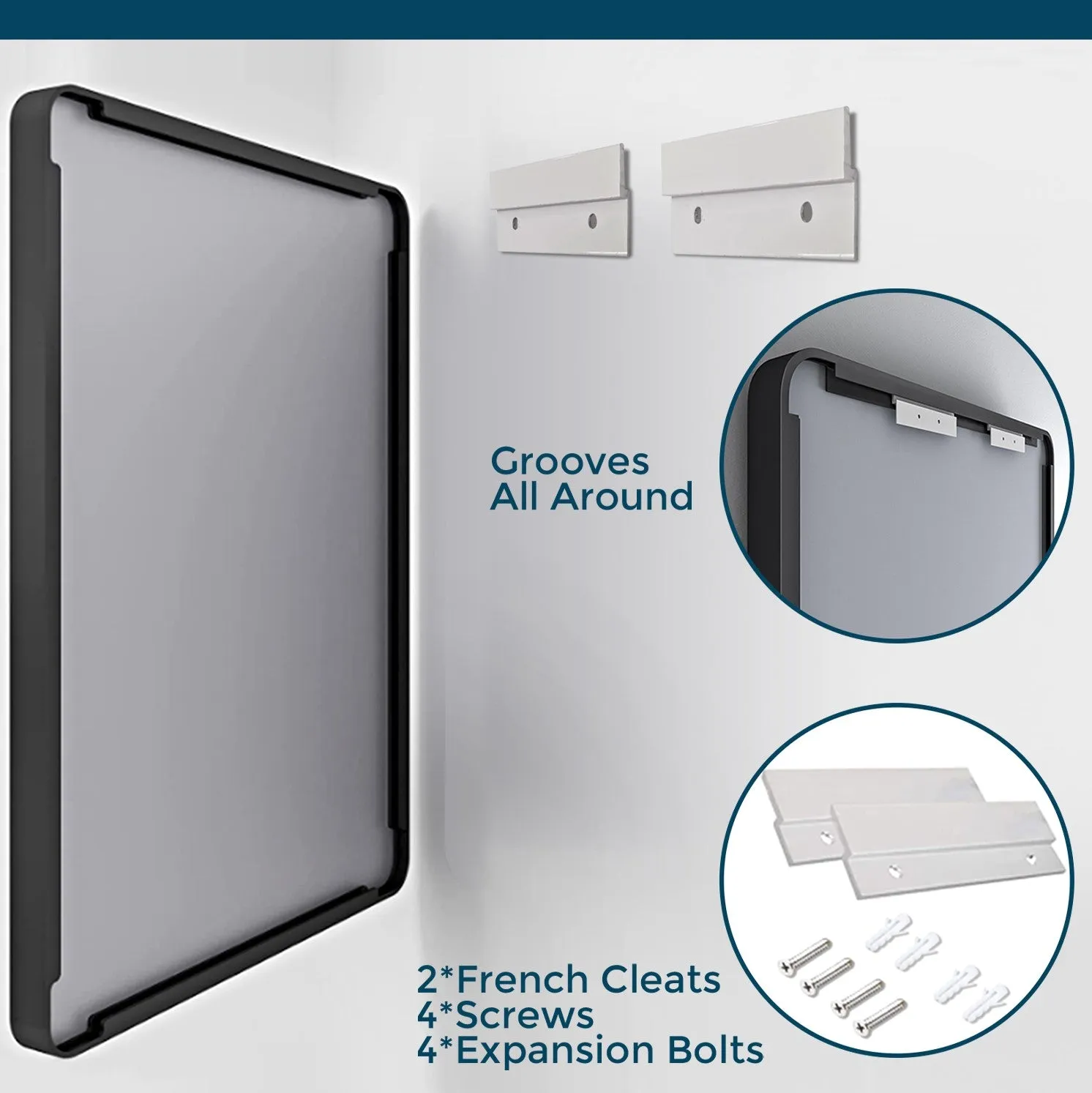 Awandee Home Black Metal Framed Bathroom Mirror for Wall 22 x 30 inch
