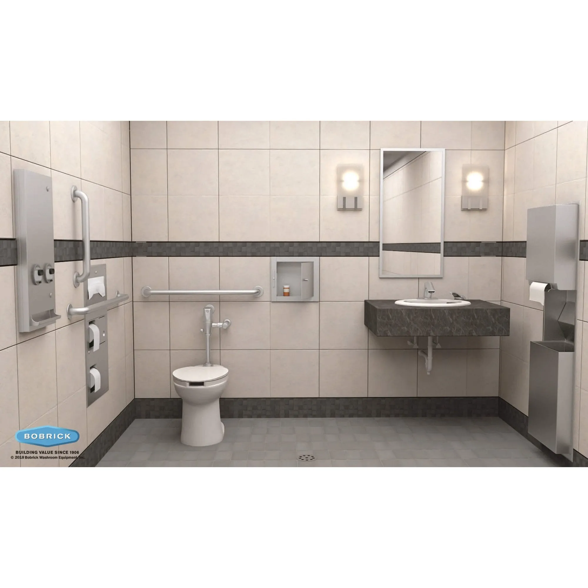 B-290 2436 Bathroom Vanity Mirror with Welded Frame (610x910)
