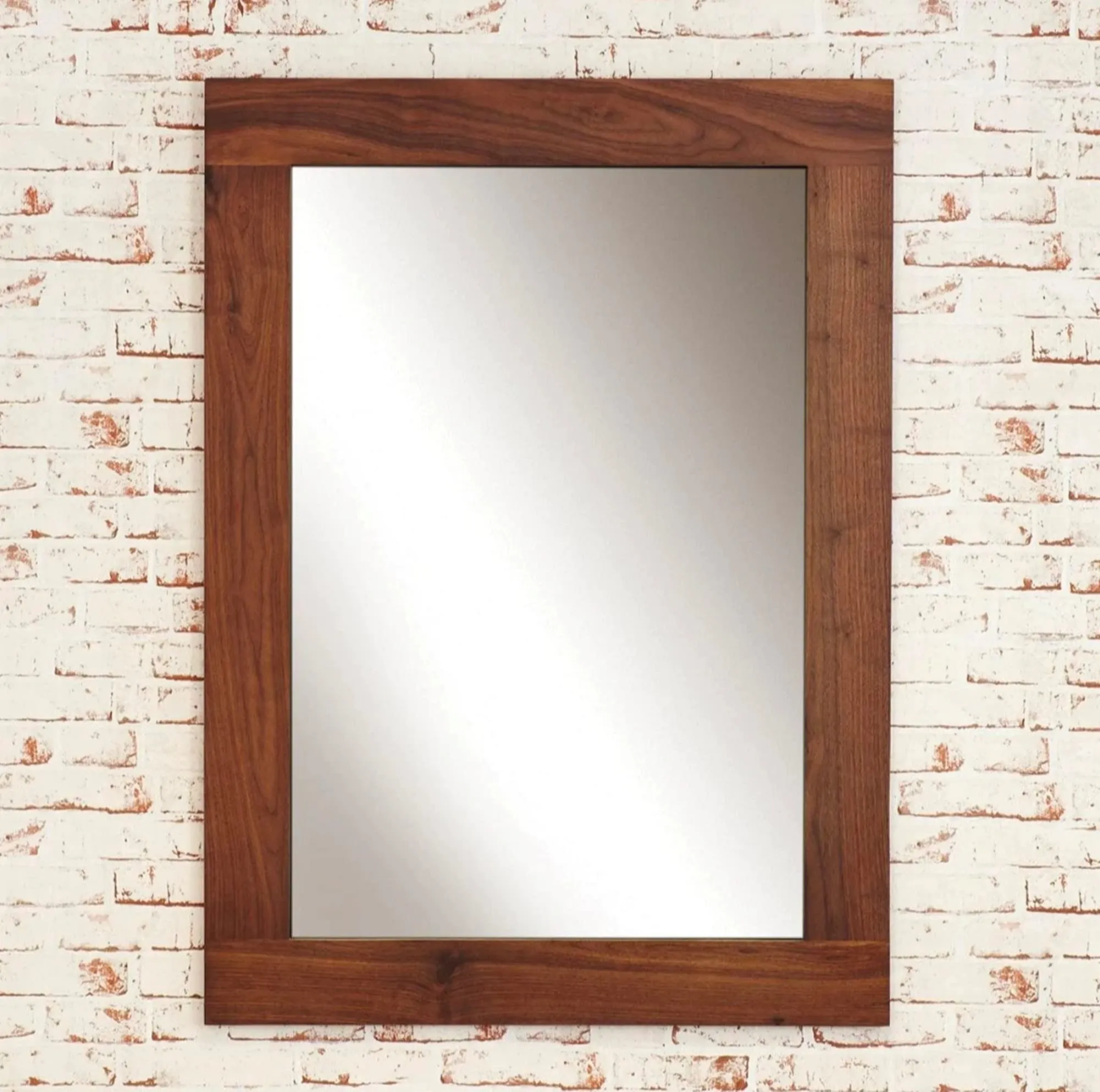 BALAJI FURNITURE Solid Sheesham Wood Wall Dressing Mirror for Bedroom | Wooden Wall Mounted Rectangular Framed Mirror for Home & Hotels | Designer Dressing Wall Console Mirror for Bathroom, Natural
