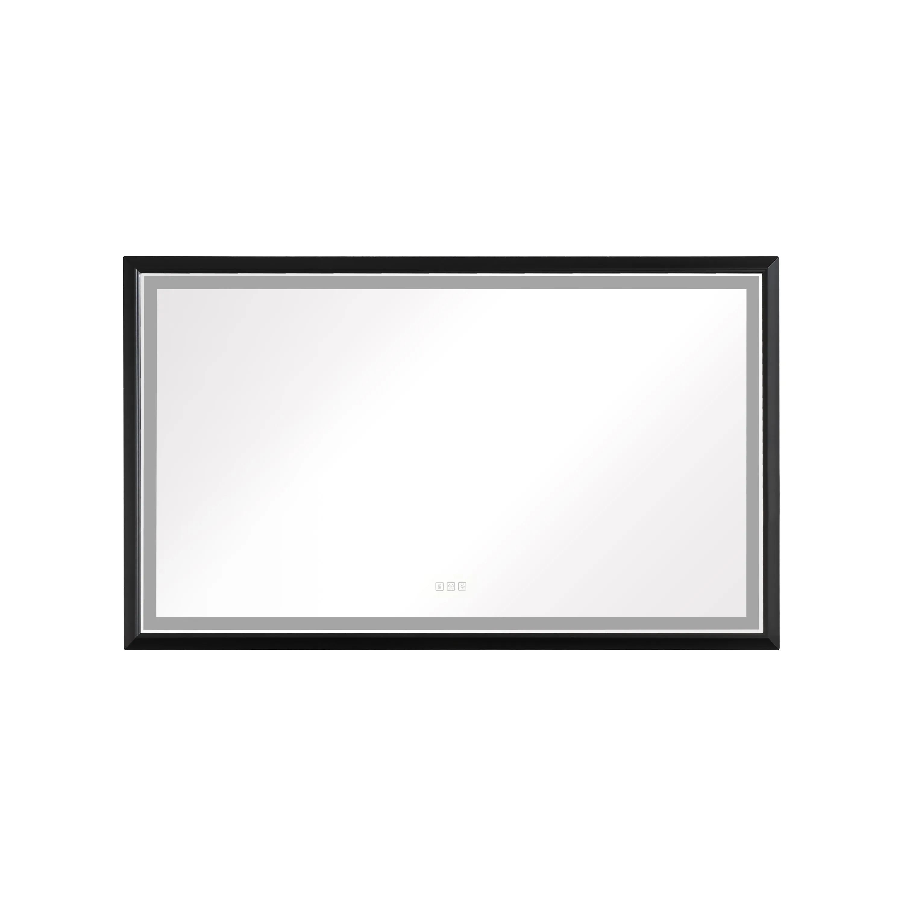 bathroom  led mirror is multi-functional and each function is controlled by a smart touch button.