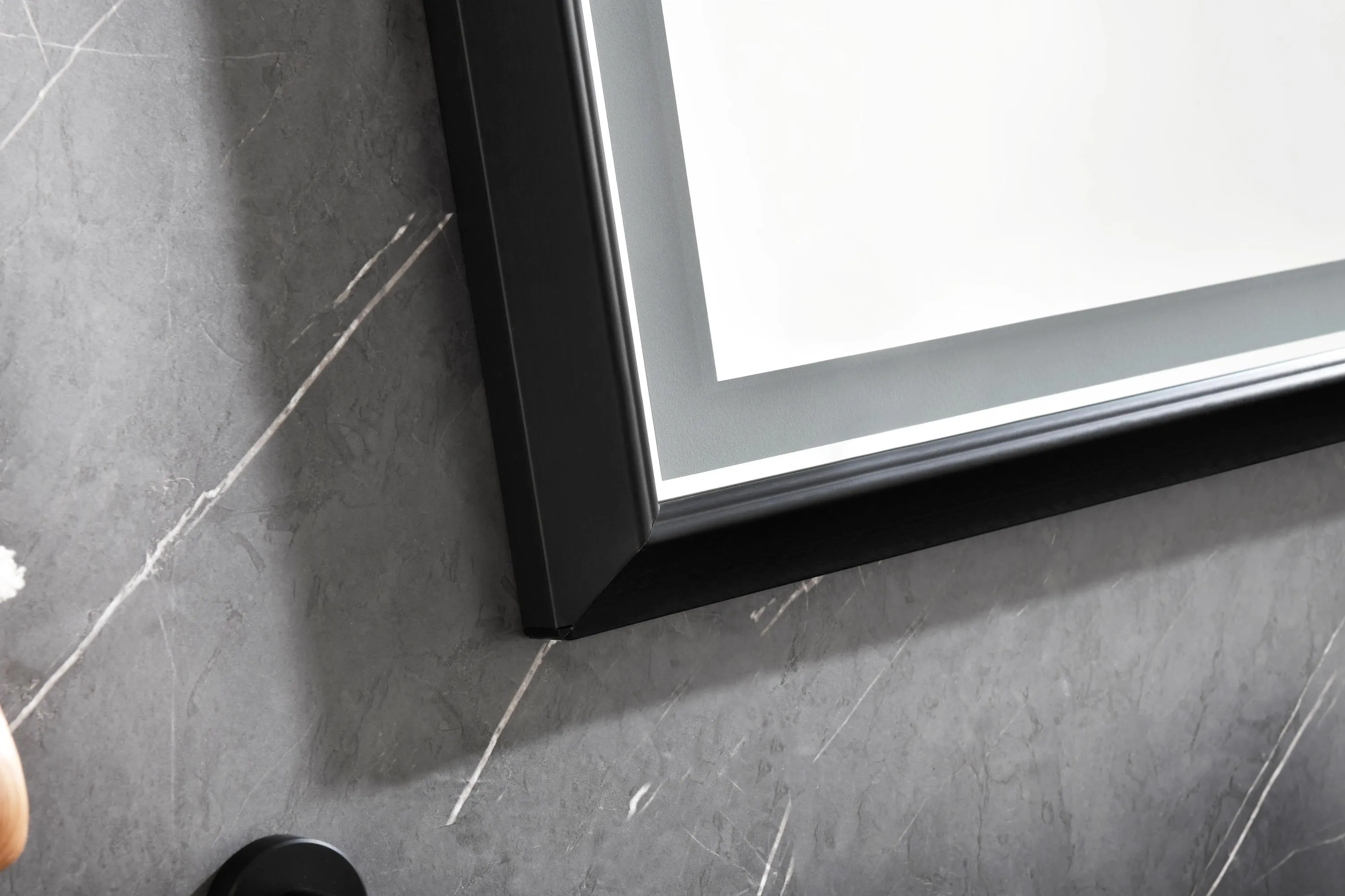 bathroom  led mirror is multi-functional and each function is controlled by a smart touch button.