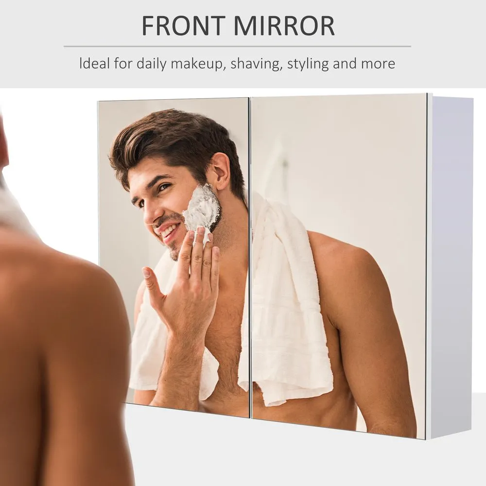 Bathroom Mirror with Storage - Double Door Wall-Mounted