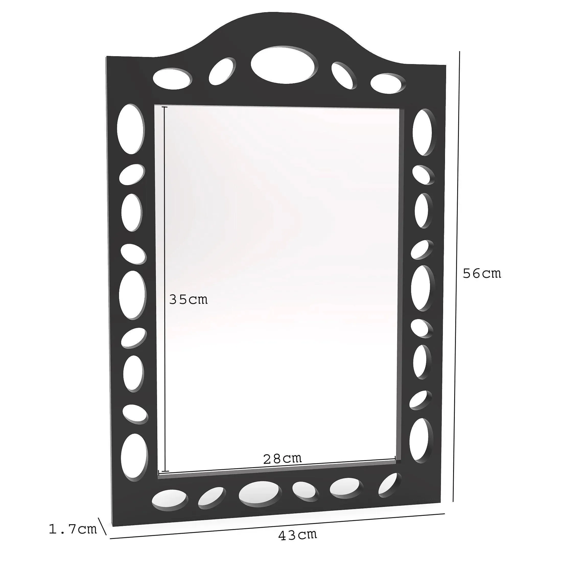 Big Wooden Wall Mirror, Dressing Bathroom Vanity Mirror