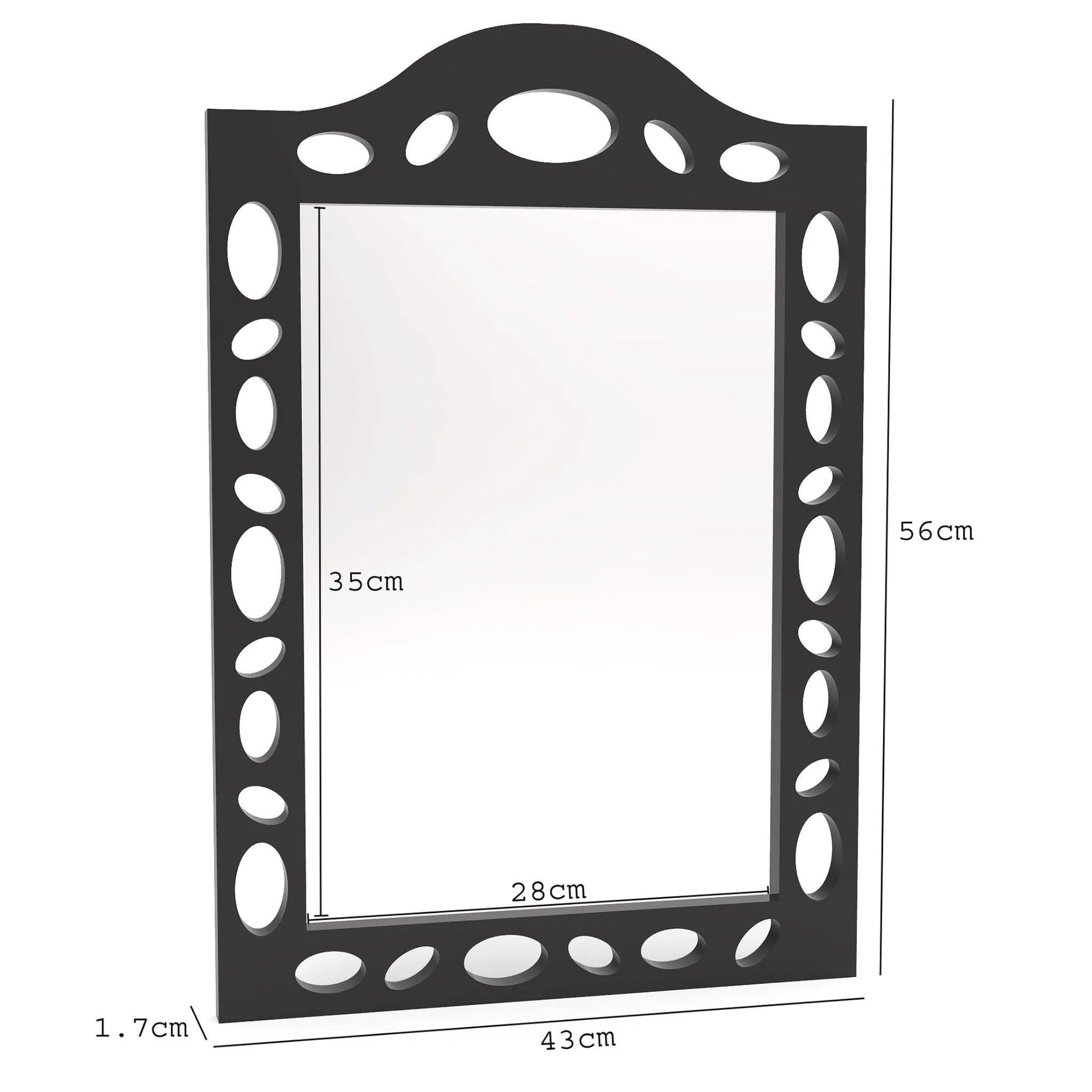 Big Wooden Wall Mirror, Dressing Bathroom Vanity Mirror