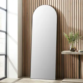 Black Metal Slim Frame Arch Floor Mirror