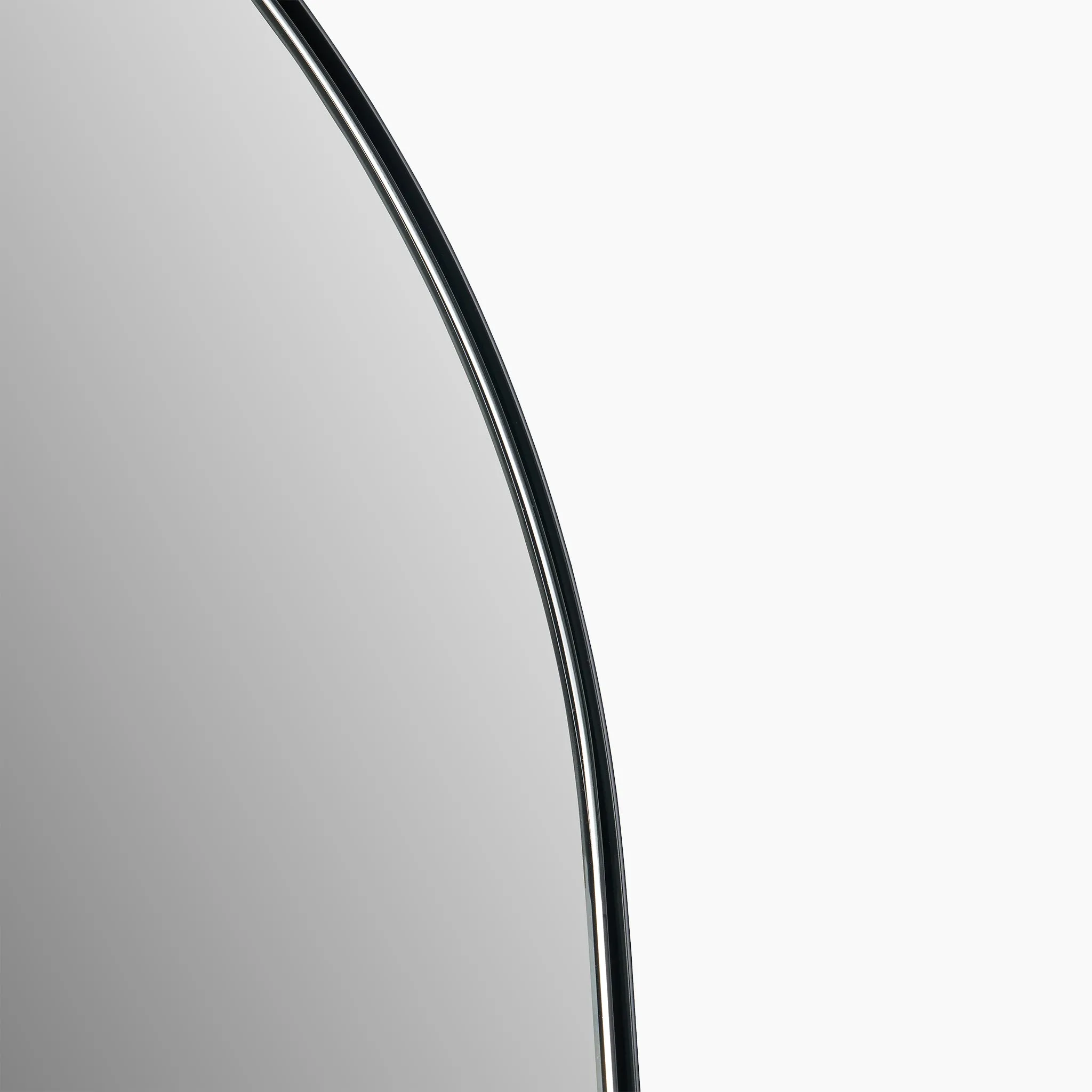 Black Metal Slim Frame Arch Floor Mirror