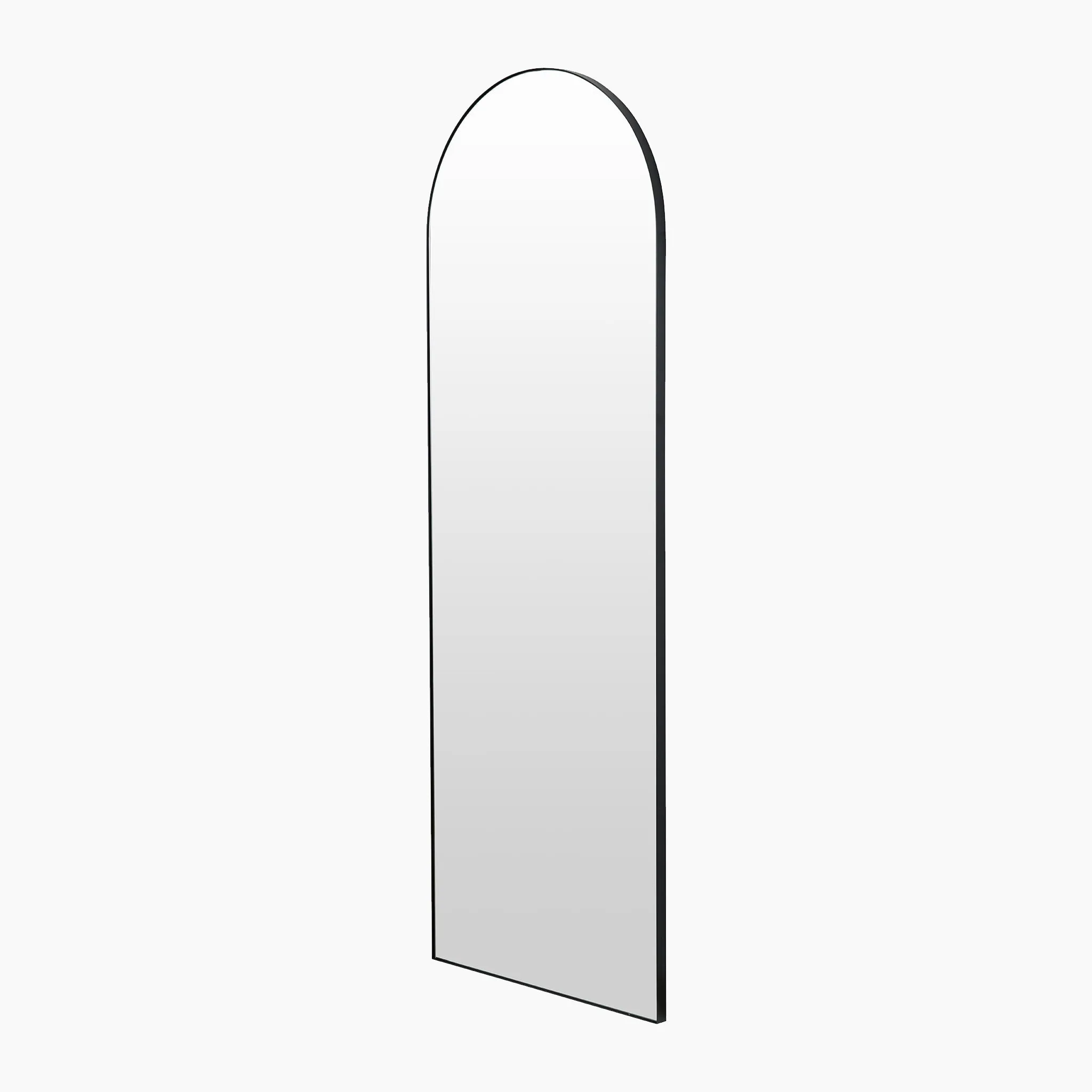 Black Metal Slim Frame Arch Floor Mirror