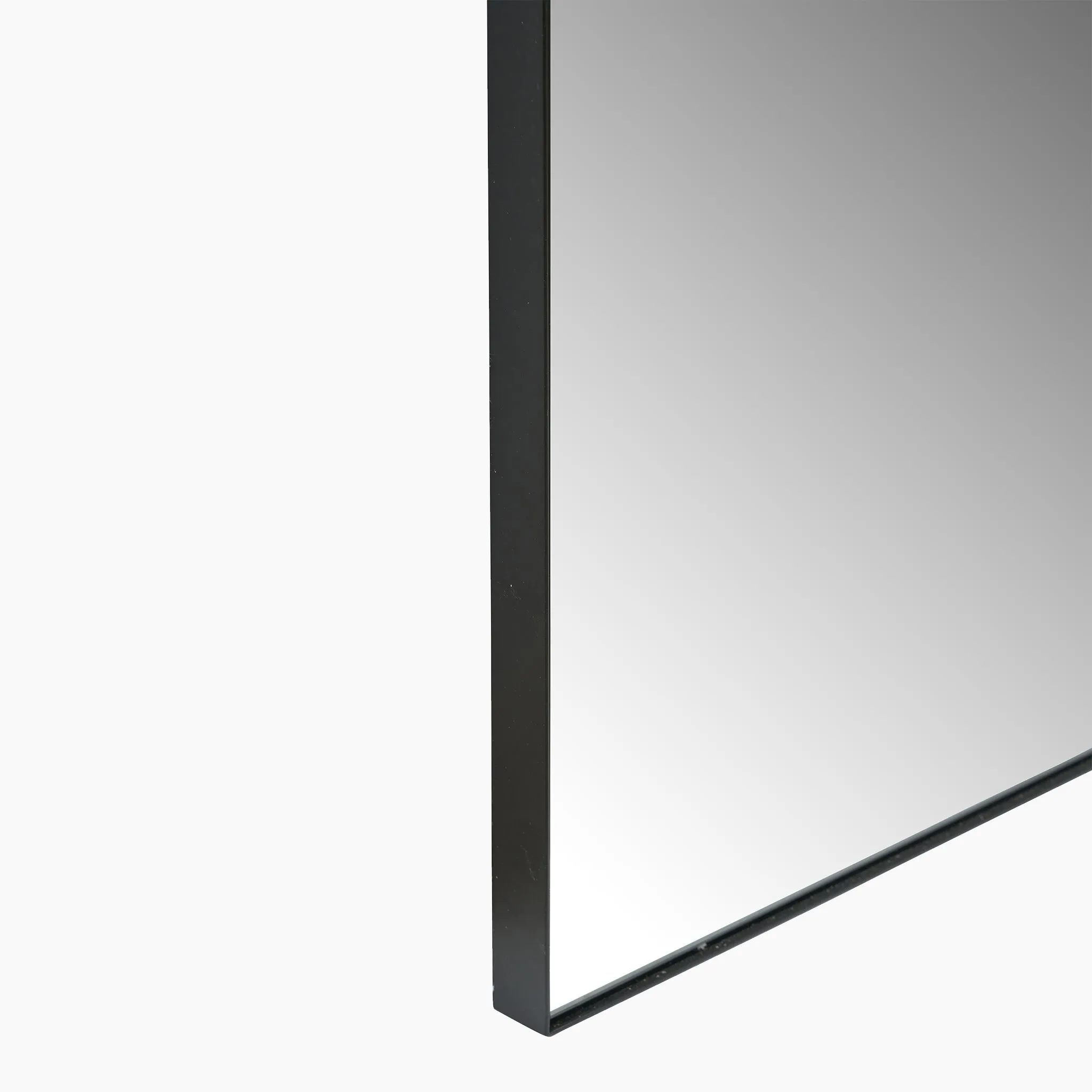 Black Metal Slim Frame Arch Floor Mirror